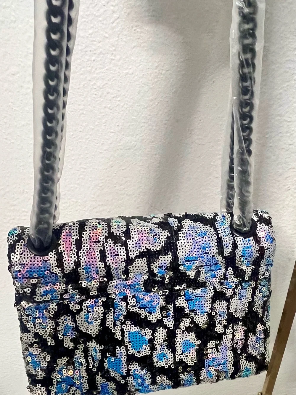 NWT Kurt Geiger London Leopard Pattern Sequined Mini Brixton Shoulder Bag. - Picture 6 of 9